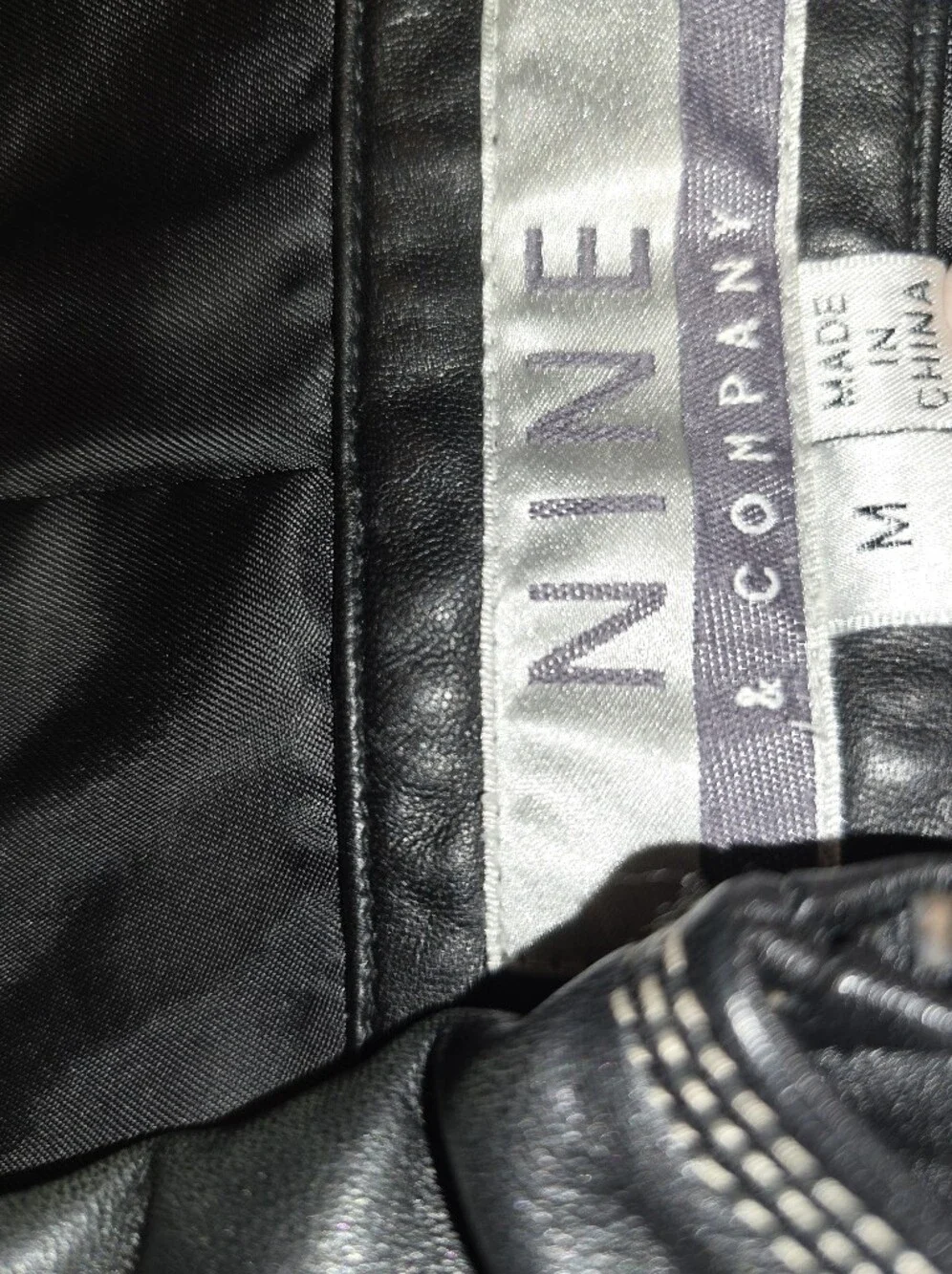Nine & Company Vintage Black Leather Zip-Front Women's Jacket Size Medium